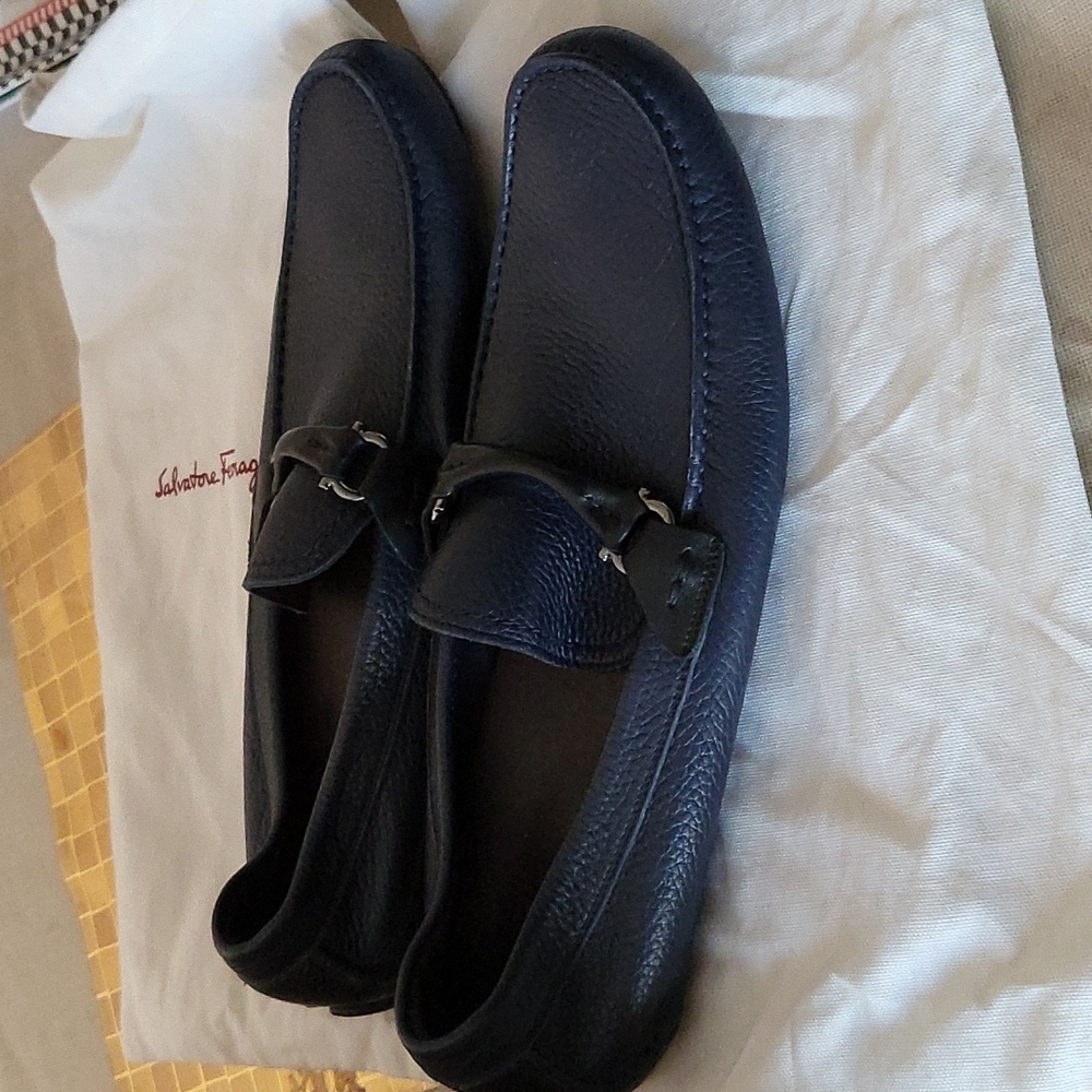 Ferragamo Driving shoe size 9.5E in blue